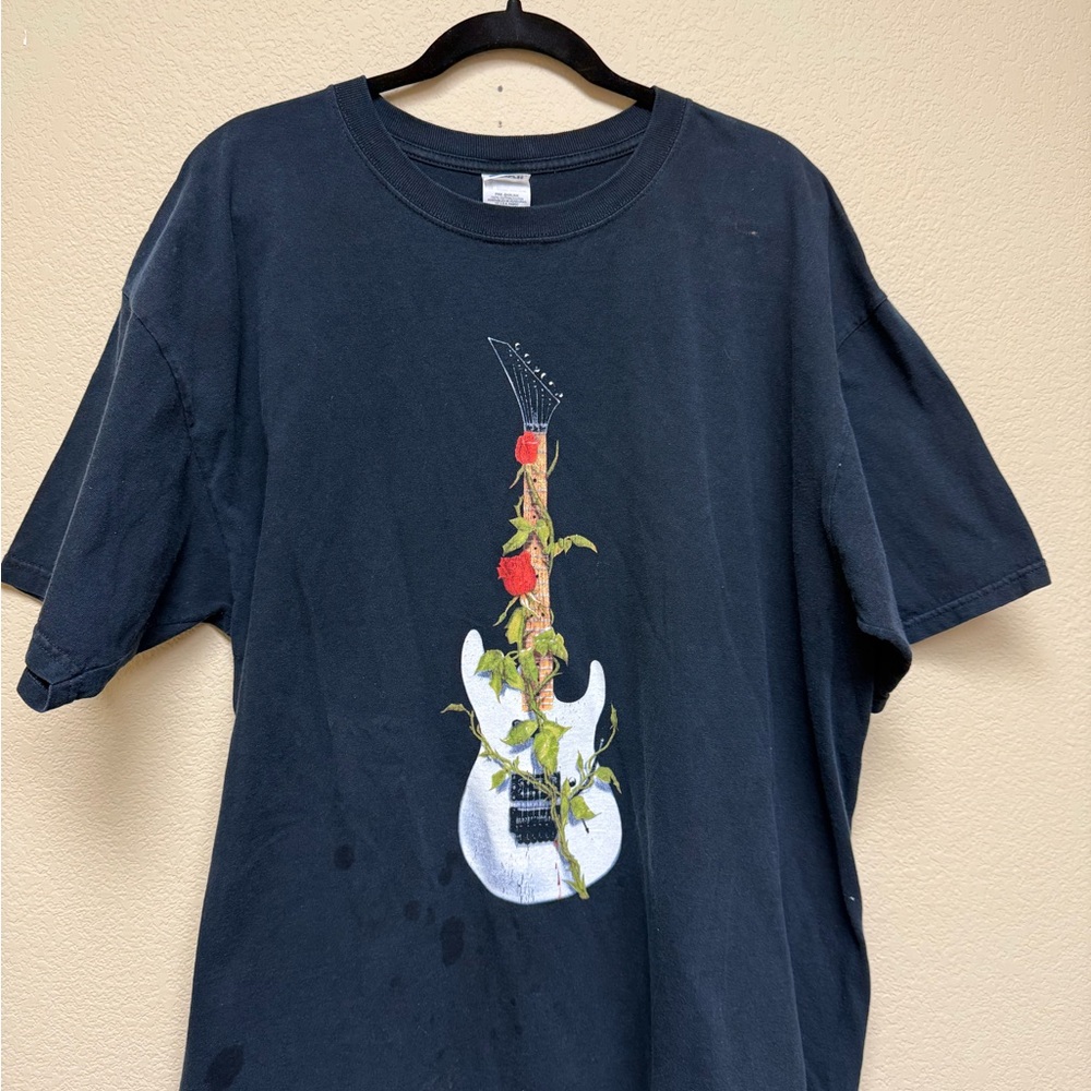 Trans-Siberian Orchestra Black T-Shirt with Guitar and Rose Design- Men’s 2XL